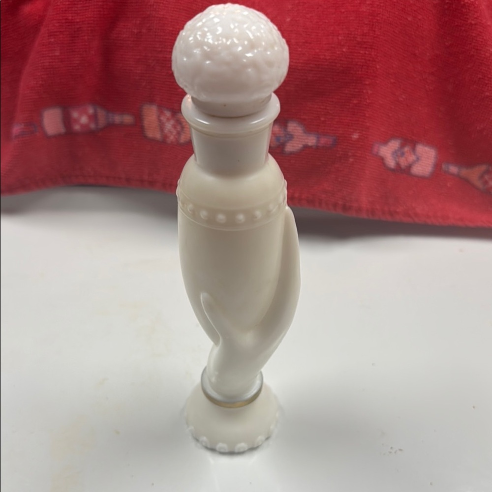 Avon Milk Glass Charisma Bottle Hands